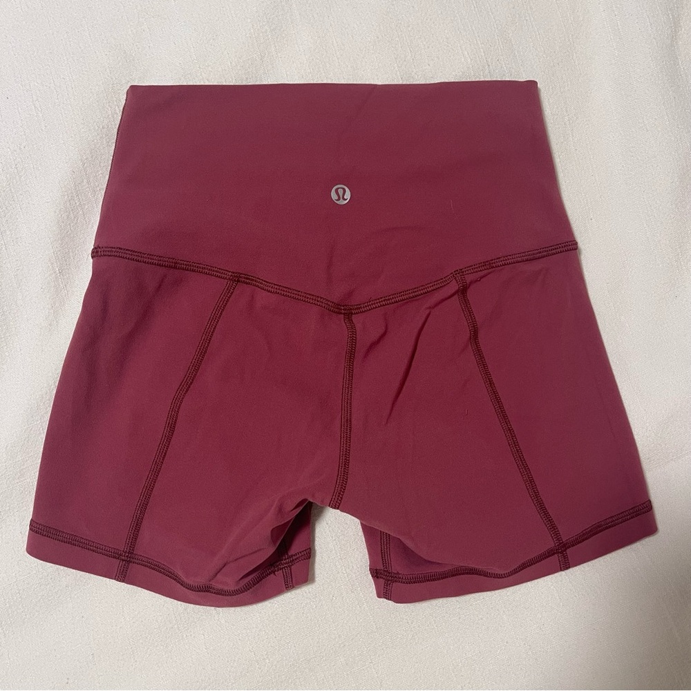 lululemon athletica Red Bike Shorts High-Rise Compression